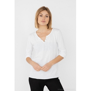 JUPE COURTE MYLEE TSHIRT MANCHE LONGUE:Blanc
