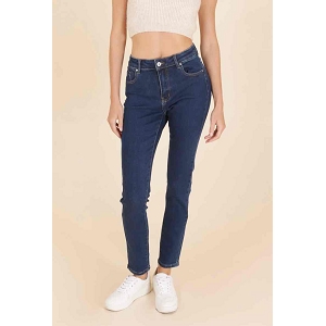 23764-44-LACETS SARAH JOHN JEAN SLIM TAILLE HAUTE:Bleu