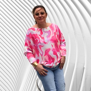SCARPY CREATION ZAFA PULL MAILLE COL ROND<br>Rose