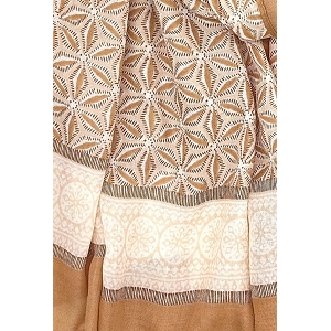 22418-20-ESCARPINS FOULARD MOSAIQUE A POMPOMS:Beige