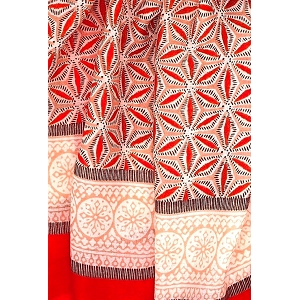 SHOE CREAM FOULARD MOSAIQUE A POMPOMS:Orange