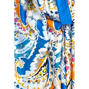 25114-29-BOTTE FOULARD SATIN TOUCHER SOIE:Bleu
