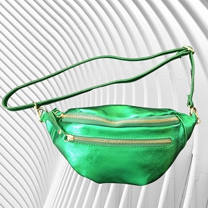 SCARPY CREATION JULIETTE SAC BANANE CUIR IRISE<br>Vert