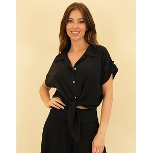 SCARPY CREATION OLIVIA CHEMISEBOUTON OR NOEUD<br>Noir