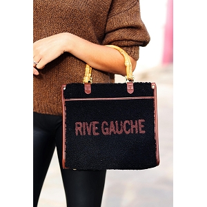 PESCURA CLOG RIVE GAUCHE MONTAIGNE SAC MAIN EFFET MOUTON:Noir