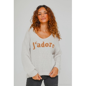 ATTRI DOUDOUNE BIMATIERE JADORE PULL MAILLE DOUX:Beige