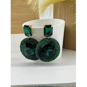 ECHARPE DÉGRADÉ POMPONS AMOVIBLES MISSARA BOUCLE OREILLE FANTAISIE:Vert