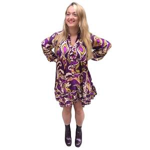 SCARPY CREATION KATYKA ROBE SATIN EN SOIE IMPRIME<br>Parme