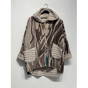 SCARPY CREATION NOLIE MANTEAU EN DAIM FAUSSE FOURRURE<br>Noir