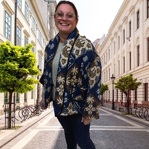 SCARPY CREATION NOLIE VESTE MATELASSEE IMPRIMEE<br>Bleu