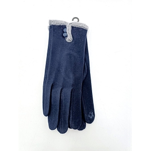 SCARPY CREATION CHARMANT GANTS TACTILES FOURRURE BOUTONS<br>Bleu