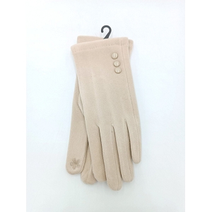 SCARPY CREATION CHARMANT GANTS TACTILES BOUTONS<br>Beige