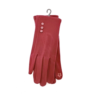 SCARPY CREATION CHARMANT GANTS TACTILES BOUTONS<br>Rouge