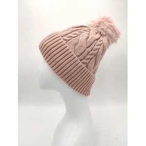 Y2000 BONNET TORSADE A POMPON:Rose