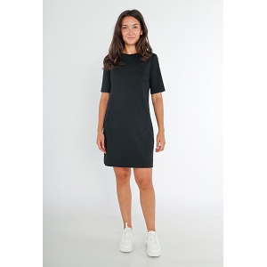U327 ROBE COURTE A POCHE:Noir