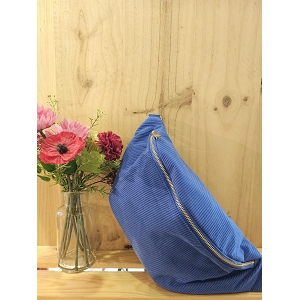 DERBY SCOTISH PERLE SAC BANANE VELOUR:Bleu