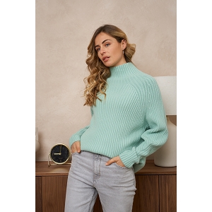 SAC PAILNEL PULL PRINTEMPS COL CHEMINEE:Vert