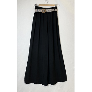 SAC BANDOULIERE MOUTON PANTALON LARGE FLUIDE A CEINTURE:Noir