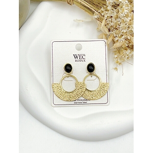 CHEMISIER BLOUSE BRODEE BOUCLES OREILLES ACIER:Noir