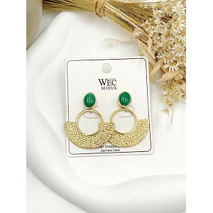 SCARPY CREATION BOUCLES OREILLES ACIER<br>Vert