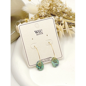 SCARPY CREATION BOUCLES OREILLES ACIER PIERRE NATURELLE<br>Vert