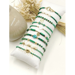 SCARPY CREATION BRACELET ELASTIQUE ACIER<br>Vert