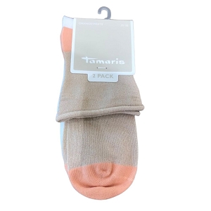 TAMARIS CHAUSSETTES SUZETTE 2 PAIRES BORDS ROULES<br>Orange