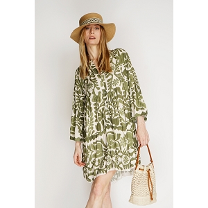HAZEL BASKETS LEATHER SUEDE ROBE KATRINA:Vert
