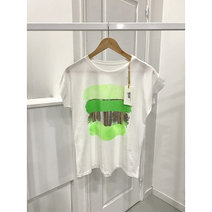 JUPE LONGUE PLISSEE IMPRIME LEOPARD T SHIRT NOS:Vert