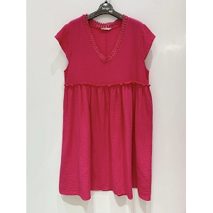 CHOUCHOU KKNEKKI ROBE EN GAZE DE COTON:Rose