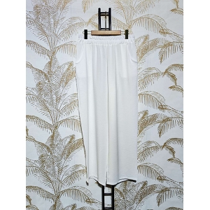 WALNUT MID TENNIS SLEATHER SUEDE PANTALON COUPE DROITE:Blanc