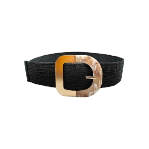 SCARPY CREATION CEINTURE ELASTIQUE EFFET PAILLE<br>Noir