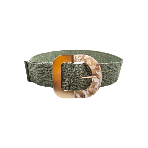 SCARPY CREATION CEINTURE ELASTIQUE EFFET PAILLE<br>Vert
