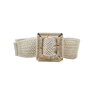 373 CEINTURE LARGE TRESSE BOUCLE:Beige