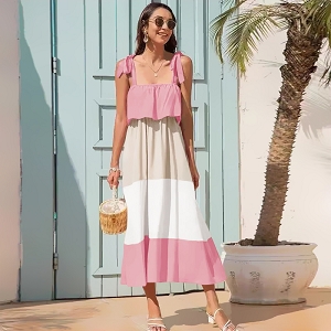 SOCQUETTES ROBE BRETELLE COLOREE:Rose