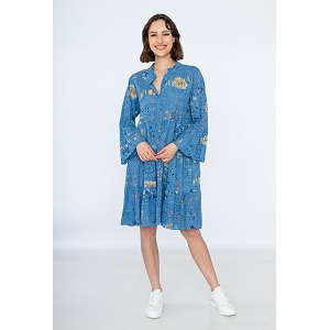 SCARPY CREATION ROBE IMPRIME COTON<br>Bleu