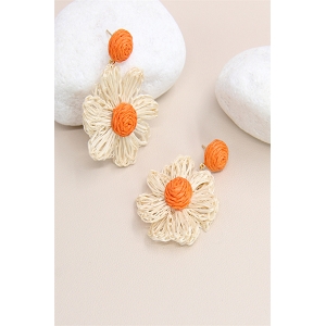 SCARPY CREATION BOUCLE ORIELLE FLEURS RAFIA<br>Orange