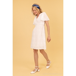 SCARPY CREATION ROBE BRODERIE ANGLAISE<br>Blanc