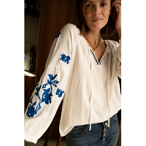 SCARPY CREATION BLOUSE BROSEE SUR MANCHE<br>Beige