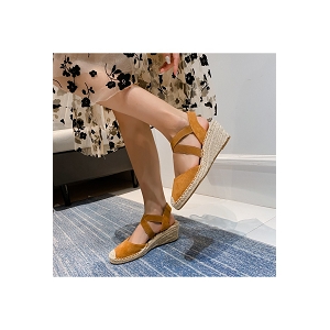 SCARPY CREATION ESPADRILLE COMPENSEE ELASTIQUE<br>Naturel
