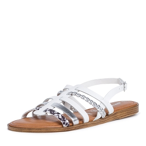 DEBARDEUR COL V 28126-24-SANDALES:Blanc