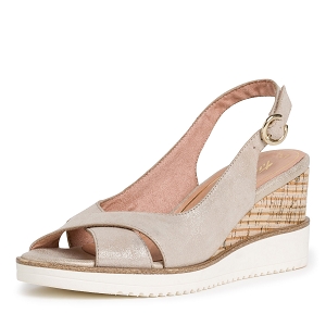 DEBARDEUR COL V 28311-24-SANDALES:Beige