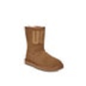 UGG CLASSIC SHORT RUBBER LOGO<br>Naturel