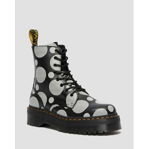25426-21-BOTTE JADON BLACK POLKA DOT:Noir