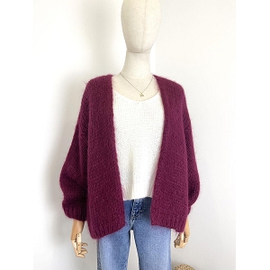 SCARPY CREATION GILET BERNADETTE OVERSIZE MOHAIR<br>Rouge