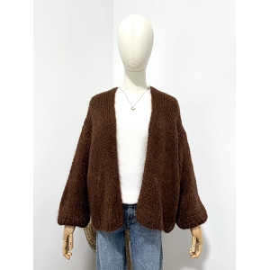 SCARPY CREATION GILET BERNADETTE OVERSIZE MOHAIR<br>Marron