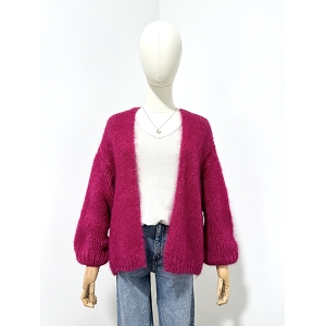 SCARPY CREATION GILET BERNADETTE OVERSIZE MOHAIR<br>Bleu