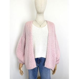 SCARPY CREATION GILET BERNADETTE OVERSIZE MOHAIR<br>Parme