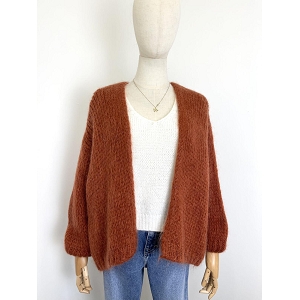 SCARPY CREATION GILET BERNADETTE OVERSIZE MOHAIR<br>Marron