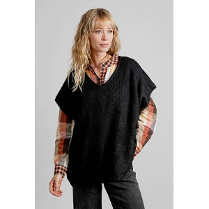 SCARPY Scarpy creation hiver sport pull sans manche oversize noir vet femme